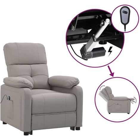 Maison Exclusive - Relaxsessel Elektrisch Taupe Stoff (1/5)