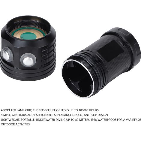 IP68 Wasserdichte LED-Unterwasserlampe, ultrahelle Taschenlampe für Outdoor-Unterwassersportarten B15 (1/5)
