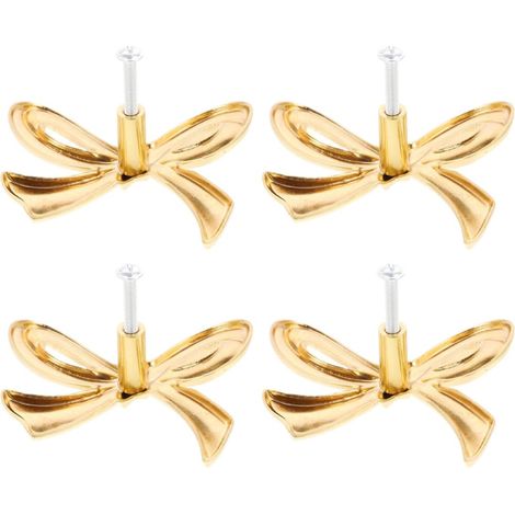 Boutons de Commode de Nœud Doré en Laiton, 4 Pièces (1/5)