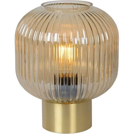 Lucide MALOTO lampada tavolo oro/ambra vetro E27 40W (1/5)