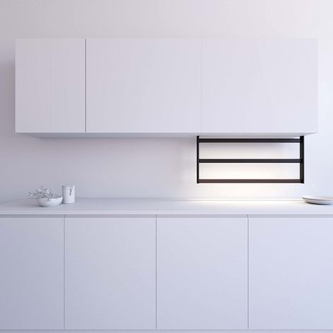 Etagère hang lux - Charge maxi : 20 kg - Décor : Noir - Hauteur : 424 mm - Largeur : 900 mm - Matériau : Aluminium - Profondeur : 50 mm - (1/2)