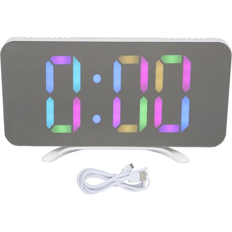 électronique de bureau avec affichage miroir LED RGB réveil