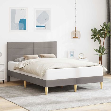 Bettrahmen mit Kopfteil Taupe 120 x 190 cm Stoff