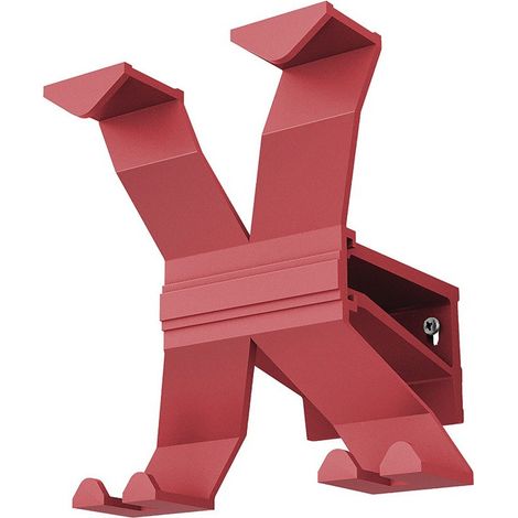 Porte-manteau mural aluminium 4 patères, longueur 170 mm, rouge fraise