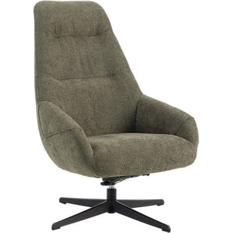Fauteuil tournant relax tissu kaki MADO Casita (1/4)