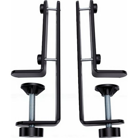 Lot de 2 pinces de fixation pour panneau perforé, réglables et renforcées, pour bureau, garage, cuisine, maison, bureau, noir, 1 paire (1/5)