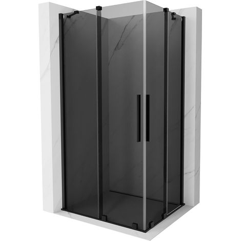 Mexen Velar Duo Duschkabine schiebbar 90 x 80 cm, graphit, schwarz - 871-090-080-42-70 (1/5)