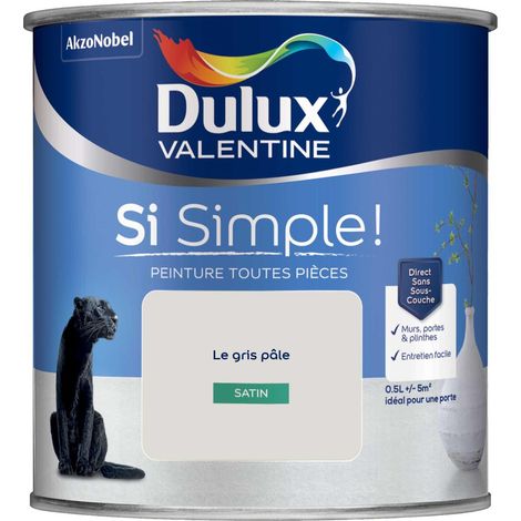 Peinture toutes pièces Dulux Valentine Si Simple  Satin Le Gris Pâle 0,5 L