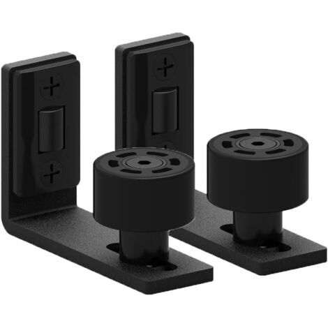 Ajustable Guide de Plancher Mur/porte Guide Inférieur Pour Porte en Bois Coulissante Noir 2pcs