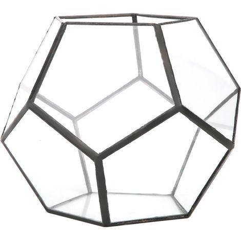 Maison de Verre Géométrique pour Succulentes Artisanat Serre Miniature Pot de Fleurs Bocal en Verre 18x18x15cm -KZQ