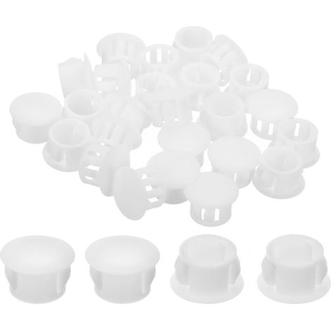 28Pcs Bouchon de Trou en Nylon, 12.5-13mm Diamètre de Trou Bouchon d'étanchéité Rond Souple et Flexible de Verrouillage Bouchons en Caoutchouc pour Bouteille, Tuyau, Cuisine, Blanc (1/5)