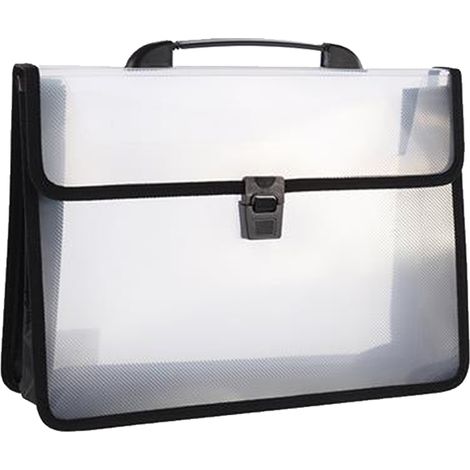 Organiseur de dossiers extensible à pochettes avec poignée et serrure, chemises de classement en plastique avec pochettes (1/5)
