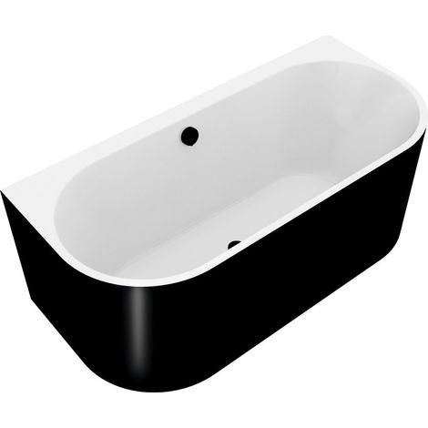 ASTRA DR MONOLITH Baignoire adossée au mur 160x75x60cm, Blanc/noir (1/4)