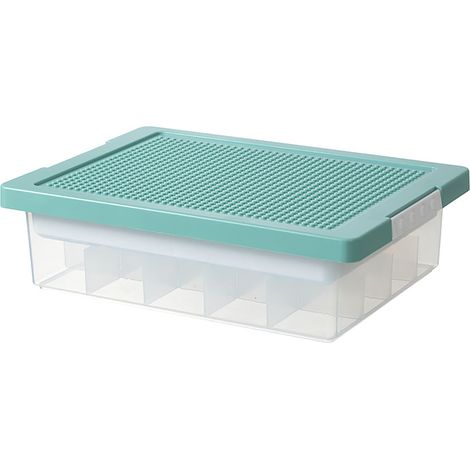 Scatola portaoggetti organizer [2 livelli, scomparti regolabili] - Multicolore (37x26x10cm) - Per giocattoli, mattoncini, accessori (1/4)