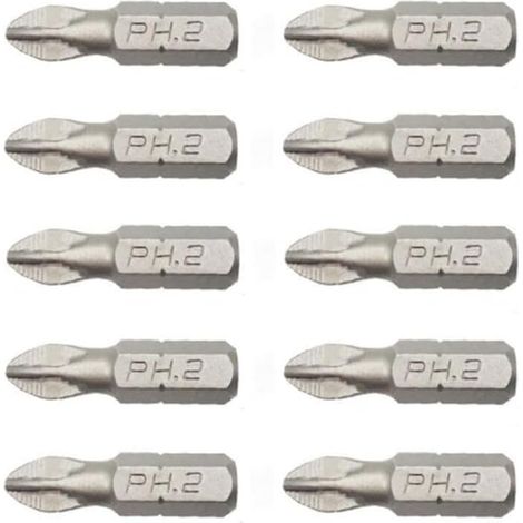 10 embouts PH3/2 PZ3/25mm/acier allié, pour atelier et bricolage (1/5)