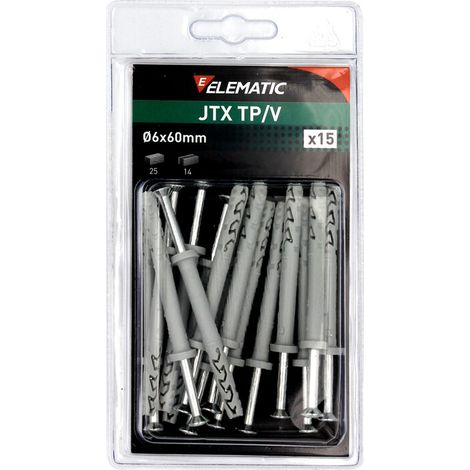 ELEMATIC BLISTER TASSELLO JTX TP/V 6X60 C/VITE 15 PZ Q.TA 8