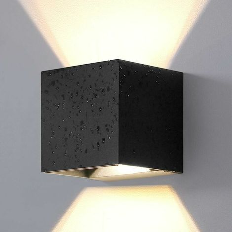 Applique Murale LED Cube Réglable - 6 W - 3000 K - IP65 - Aluminium - Extérieur Jardin Couloir - Noir (1/4)