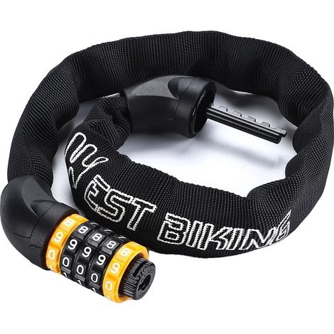 Candado para bicicleta, código de seguridad de 5 dígitos, longitud ajustable, 65 cm. (1/2)