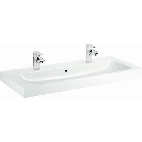 Fregación de formato de diseño 120 x 48.5 cm. blanco, Blanca. Sin un agujero de grifo. desbordante