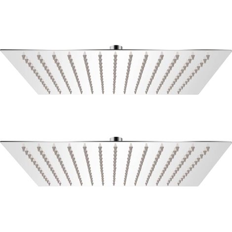 Cabezal de ducha efecto lluvia 2 uds acero inoxidable 30x30 cm vidaXL