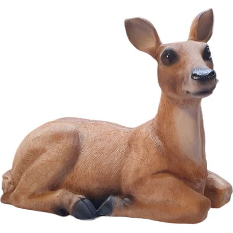 Figur Reh liegend, klein Polyresin 18 x 12 x 23 cm braun Dekofigur