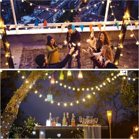 Guirlande lumineuse de Noël 100 LED connectables pour intérieur et chambre, blanc chaud, avec télécommande (1/5)