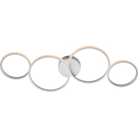 Plafoniera Moderna Atena Alluminio Bianco Led Integrato 48 W Cct E Telecomano (1/2)