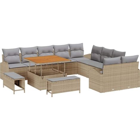Maison Exclusive - Set Divano da Giardino 13 pz 12-Numero di posti (1/5)