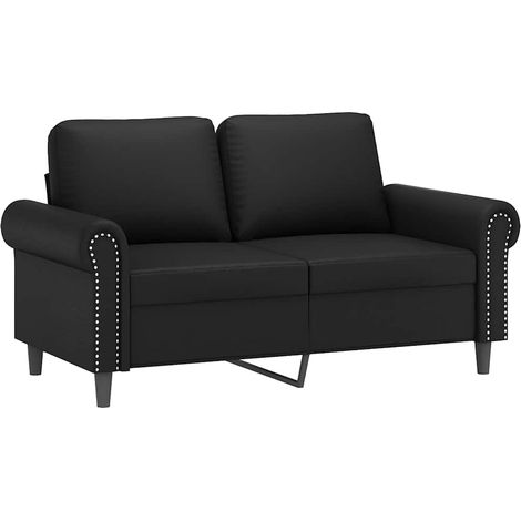 Canapé  Sofa à 2 places Noir 120 cm Similicuir