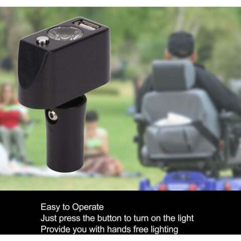 Lumière pour Fauteuil Roulant électrique - Tête XLR à 3 Broches Contrôleur D'éclairage LED pour Fauteuil Roulant à Charge USB avec Conception à Angle Réglable (1/3)