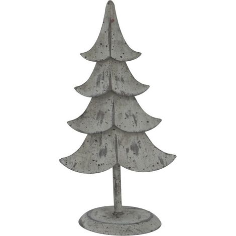 Rustic Standing Christmas Tree Decoration - Metal - L8 x W11 x H23 cm - Brown