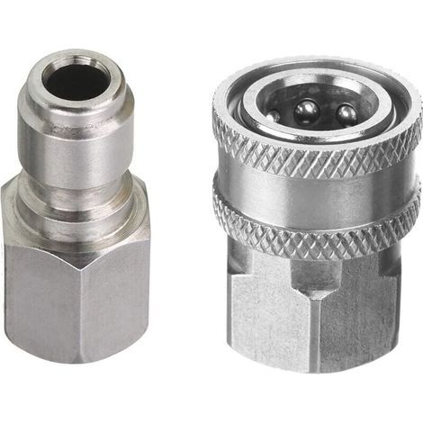 Ensemble d'adaptateurs pour nettoyeur haute pression, kit de connexion rapide 3/8 pouces, raccord femelle, acier inoxydable, 5000 PSI (1/4)