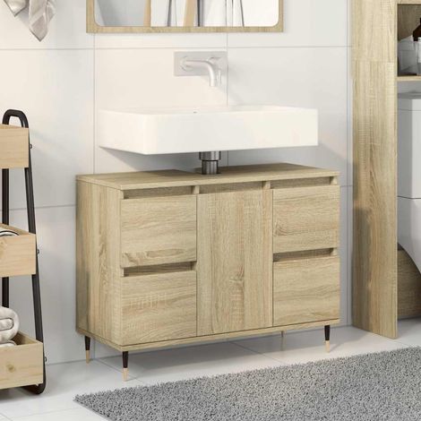 Badschrank Sonoma-Eiche 80x33x60 cm Holzwerkstoff vidaXL