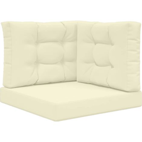 Maison Exclusive - Sofakissen für draußen 3 pcs Creme Polyester