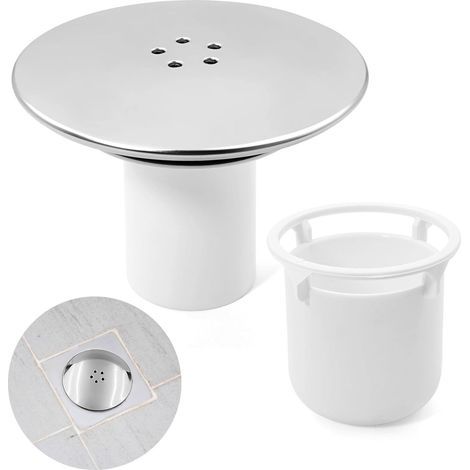 Bouchon de vidange 90-115 mm - Bouchon d'évier - Crépine - Insert de siphon de sol anti-odeurs - Kit de vidange universel - Bouchon d'évacuation - Siphon de sol - Pour cuisine (1/5)