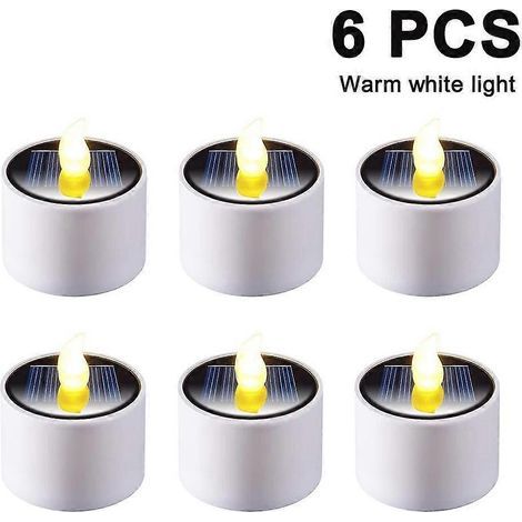 Set mit 6 Solarlaternen mit wiederaufladbaren Teelichtern und flackerndem Licht (1/5)