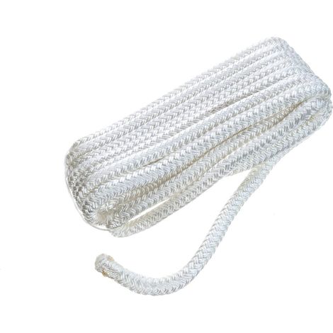 Corde d'amarrage en nylon à double tresse, 0,95 cm x 4,5 m, blanc (1/5)