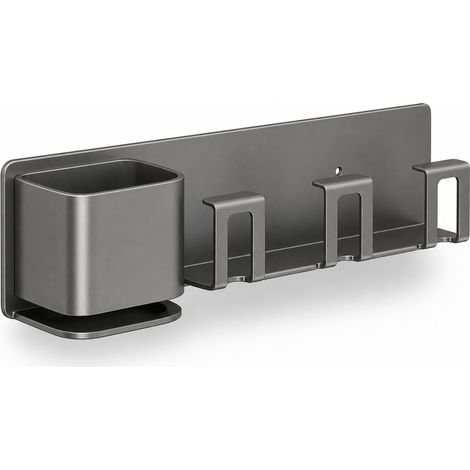 Wall-Mounted Toothbrush Holder without Drilling 3 Places Grey