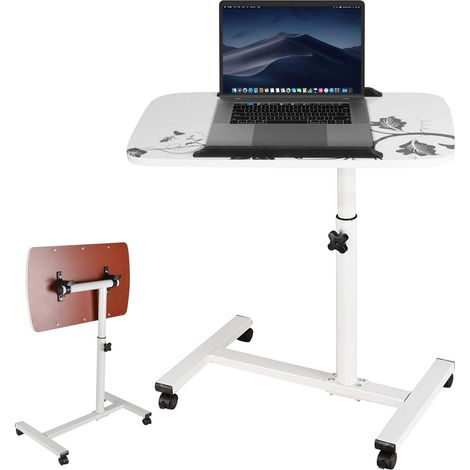 Trintion Pflegetisch Höhenverstellbar mit Rollen Beistelltisch Arbeitstische Multifunktionstisch Zeichentisch Neigungswinkel Verstellbar Metallgestell 69 bis 90 cm (1/5)