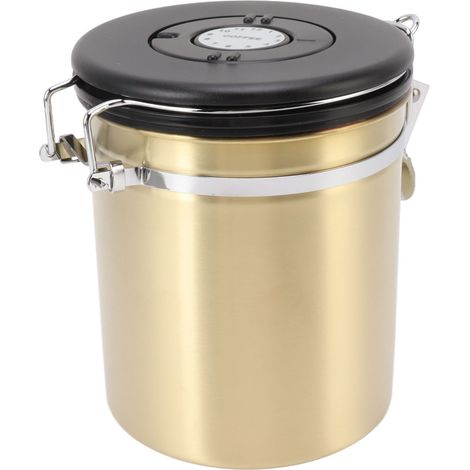 Boîte à café hermétique en acier inoxydable 304, réservoir de stockage pour café, thé, sucre, grains et céréales, 1,5 L (1/5)
