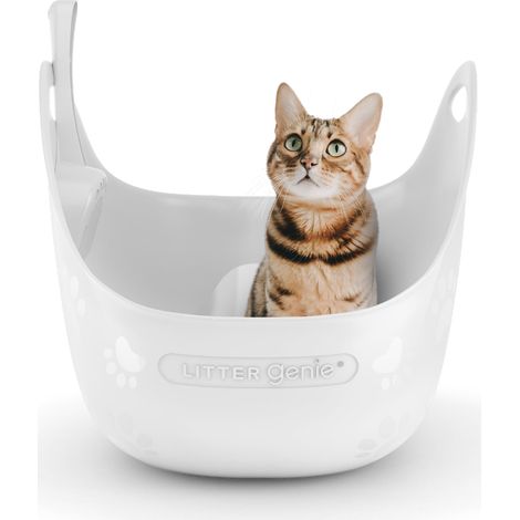 Bac à litière Litter Box - Blanc fourni avec Une Pelle à litière (1/5)