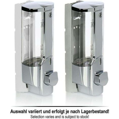 2x Distributeurs de savon muraux - Distributeurs de savon muraux rechargeables - Distributeurs de savon pour gel douche et shampoing (chrome) (1/3)