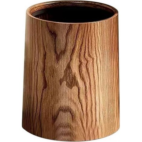 Cestino da 7,5 litri (2 galloni), stile vintage, effetto legno, per bagno, cucina, camera da letto, ufficio (1/5)