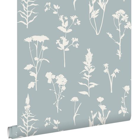 papier peint fleurs des champs bleu clair - ESTAhome (1/5)