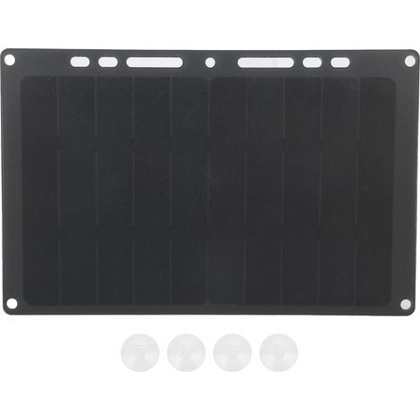 Panneau Solaire Monocristallin 10W Portable 1700mAh Chargeur USB Imperméable IP65 (1/4)