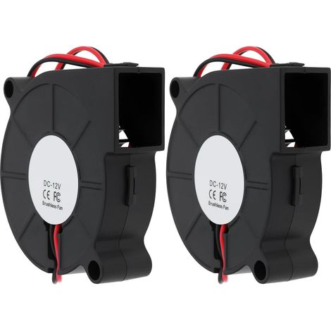 x 5015 Turbine Fans, 12V, 0.18A, 2-Pin, 50x50x15mm, 2-Pin, 50x50x15mm, 27cm Cable, Compatible with Creality Ender 3 (1/5)