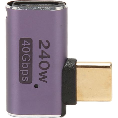 USB-C-Stecker auf USB-C-Buchse PD-Adapter 240 W 8K 60 Hz 40 Gbit/s USB 4.0 Winkelstecker für Smartphone, Tablet, PC und Laptop (1/5)
