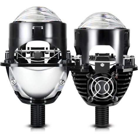 Kit de 2 phares de voiture avec lentille de projecteur LED 2,5 pouces, 6000K, 8000lm, 110W, compatible H4, H7, 9005 et 9006, étanche IP67. (1/5)