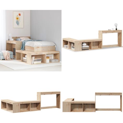 Nachttisch mit Schreibtisch 232x122x75 cm Massivholz Kiefer - Holz Nachttisch - Kiefer Nachttisch (1/5)