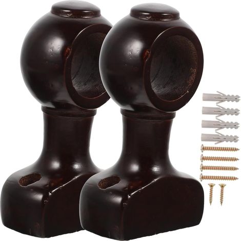 Pices Supports de Tringle Rideaux Bois Robustes Supports (1/5)